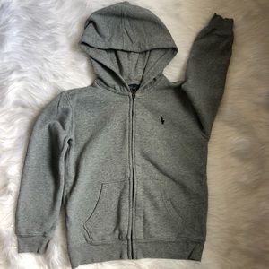 Polo Ralph Lauren Grey Full Zip Hoodie Sweatshirt